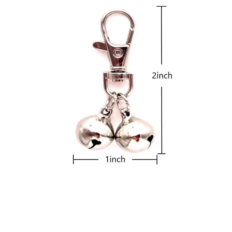 ZaneGear DIY Pet Bells 304 Stainless Steel Dog Bells 4 pcs Gold and Silver Bell Training Charm Pendants Jewelry for Pet Dog Cat Necklace Collar (4 Sets) - Image 4